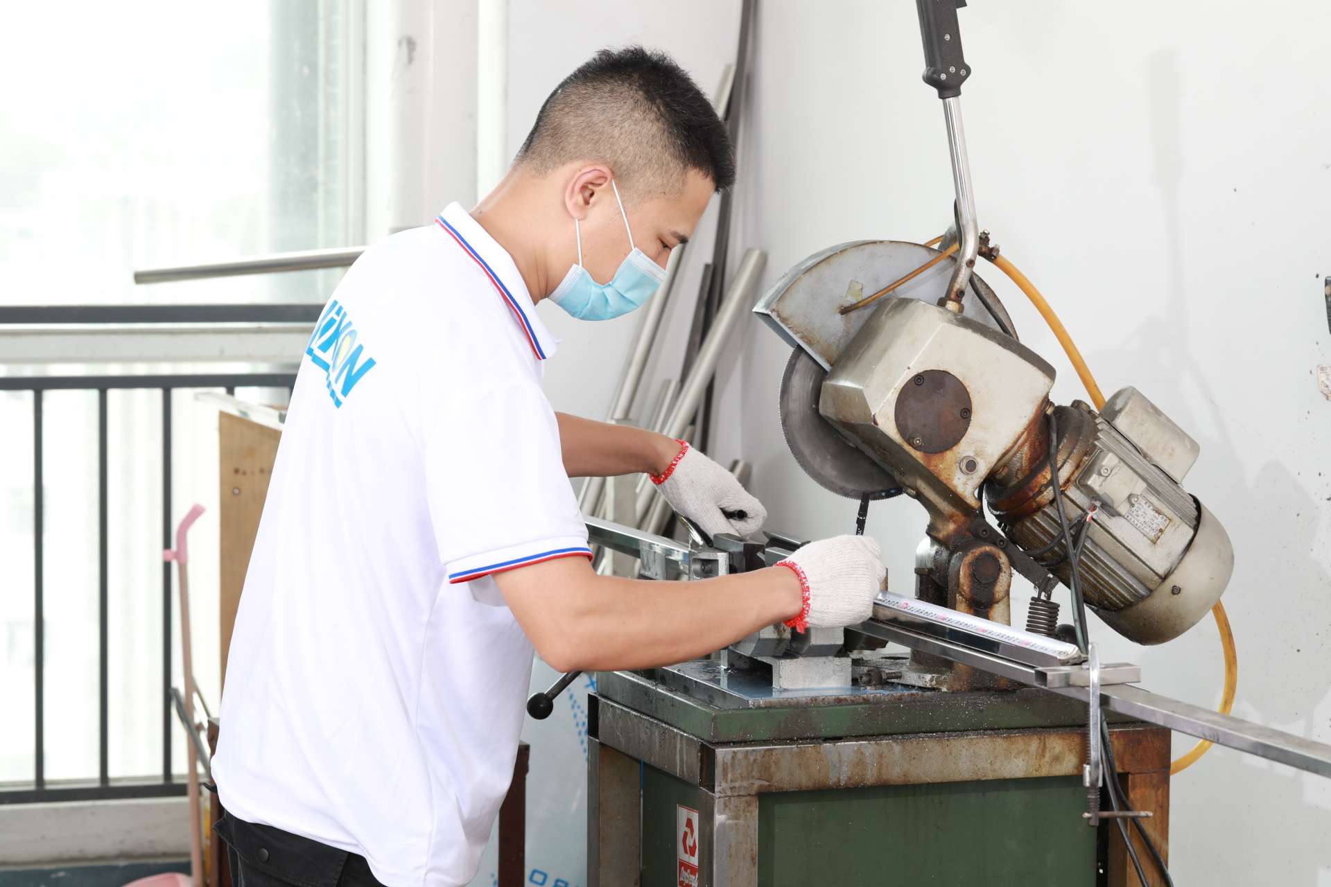 working in the workshop with a shoe shining station working in the workshop with a shoe shining station