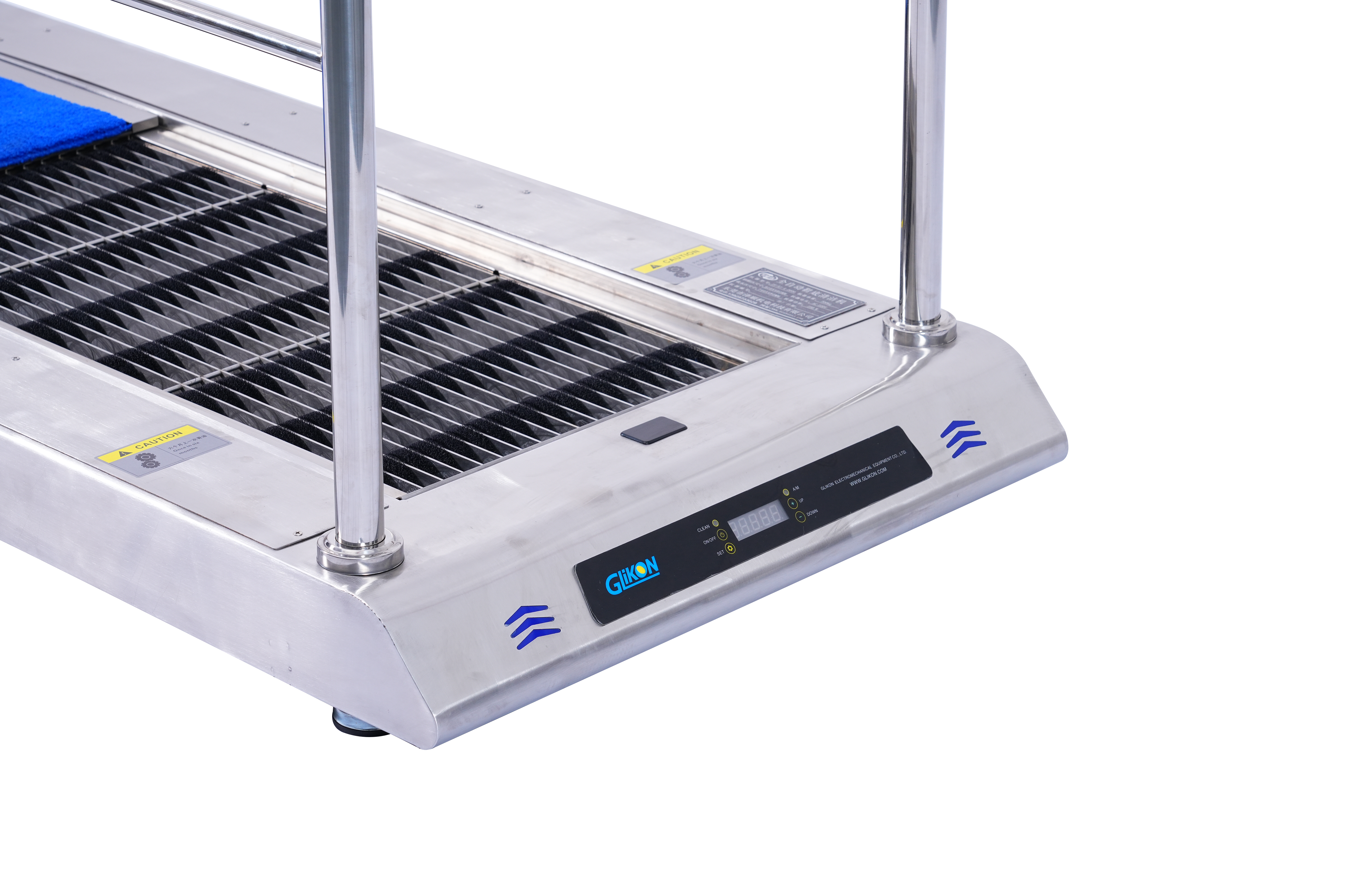 the front side of shoe cleaning station