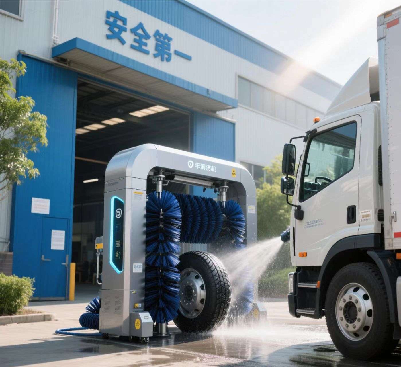 high-pressure water jet for wheel cleaning