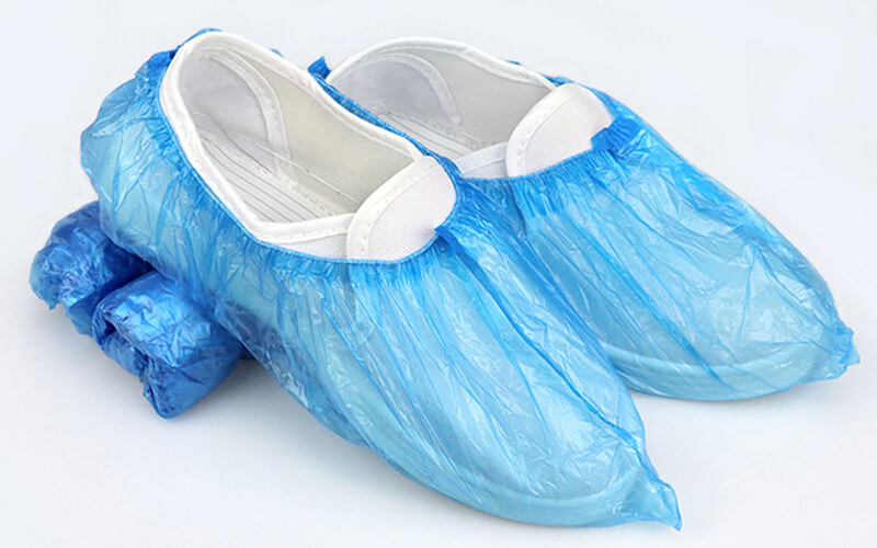 Disposable plastic shoe cover